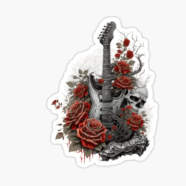 Фото Наклейка Guns N рок-группа, розы для мотоцикла, стены, грузовика, окна, велосипеда, аксессуары для автомобиля, стекла, кемпера, внедорожника, шлема, фургона, ПВХ наклейка №4