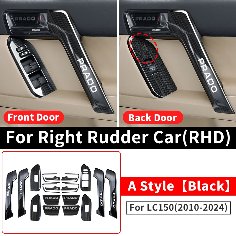 

Дверная ручка для тойота ленд крузер прадо 150 2010-2024 2023 2022, декоративная стеклянная кнопка переключателя LC150, аксессуары для интерьера For Toyota Land Cruiser Prado 150 2021 2020 2019 2018 2017 2016 2015 2014