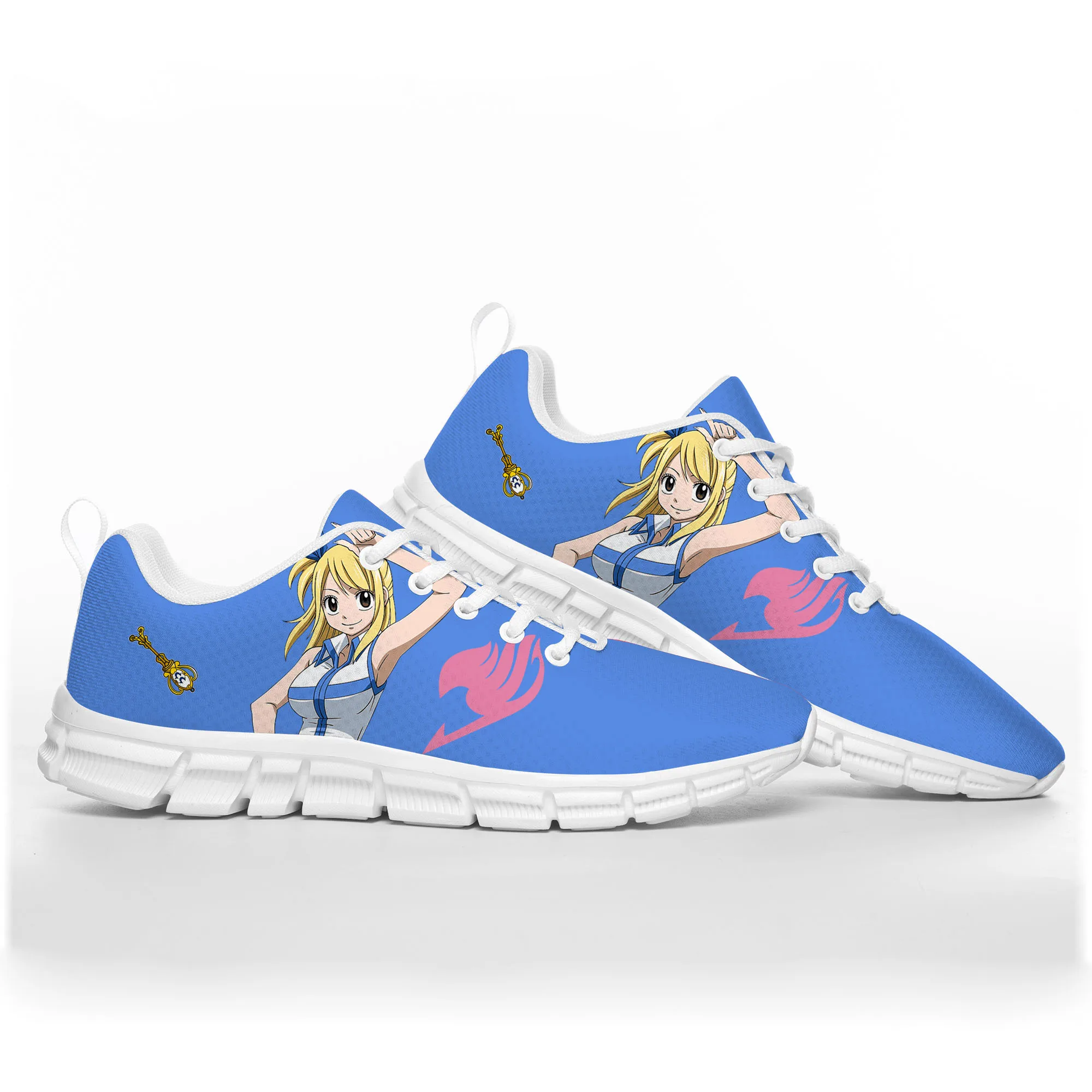 

Lucy Heartfilia Anime Fairy Tail Sports Shoes Mens Womens Teenager Kids Children White Sneakers Custom High Quality Couple Shoe