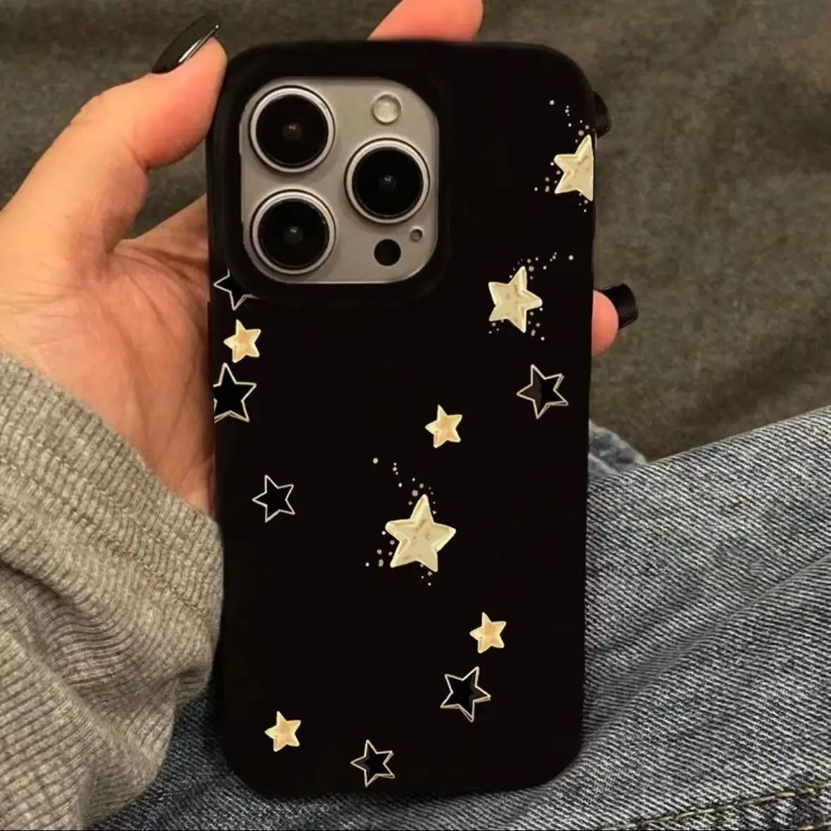 Модный чехол для телефона со звездами iphone 15 pro max 14 plus 13 11 12 защитный камеры xr xs x 7 8 p