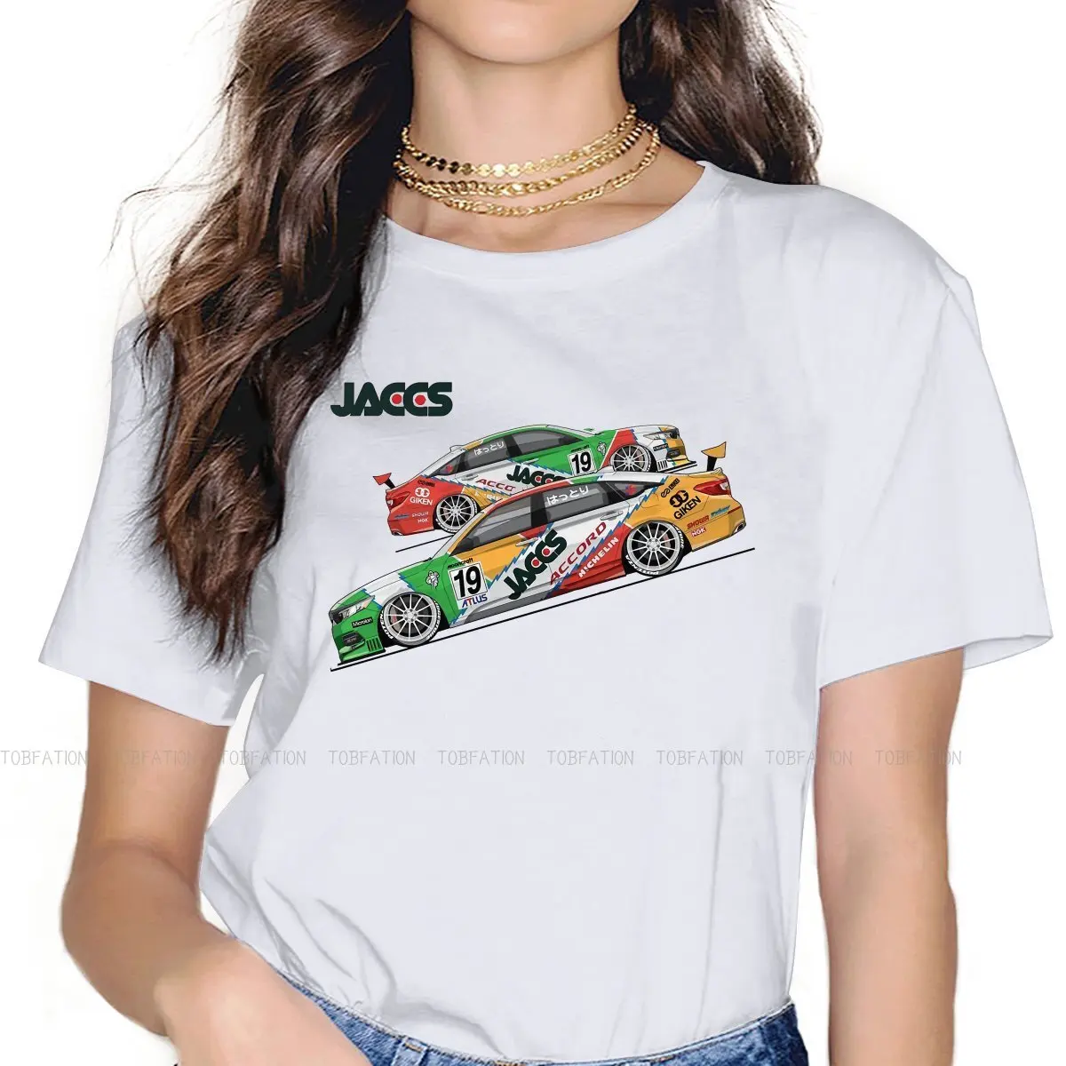 

JACCS Round Collar TShirt Gran Turismo Racing Game Pure Cotton Original T Shirt Girl Clothes Individuality Hot Sale