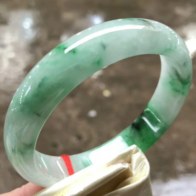 Ювелирные изделия zheru браслет из натурального бирманского нефрита 54 мм-62 мм