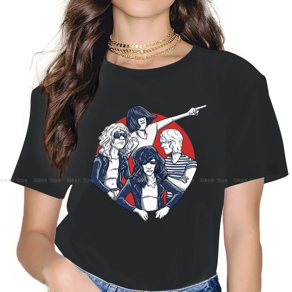 

Essenial Print Women Clothing Ramone Cool and Ordinary Graphic Female Tshirts Vintage Alternative Loose Tops Tee Kawaii Girls