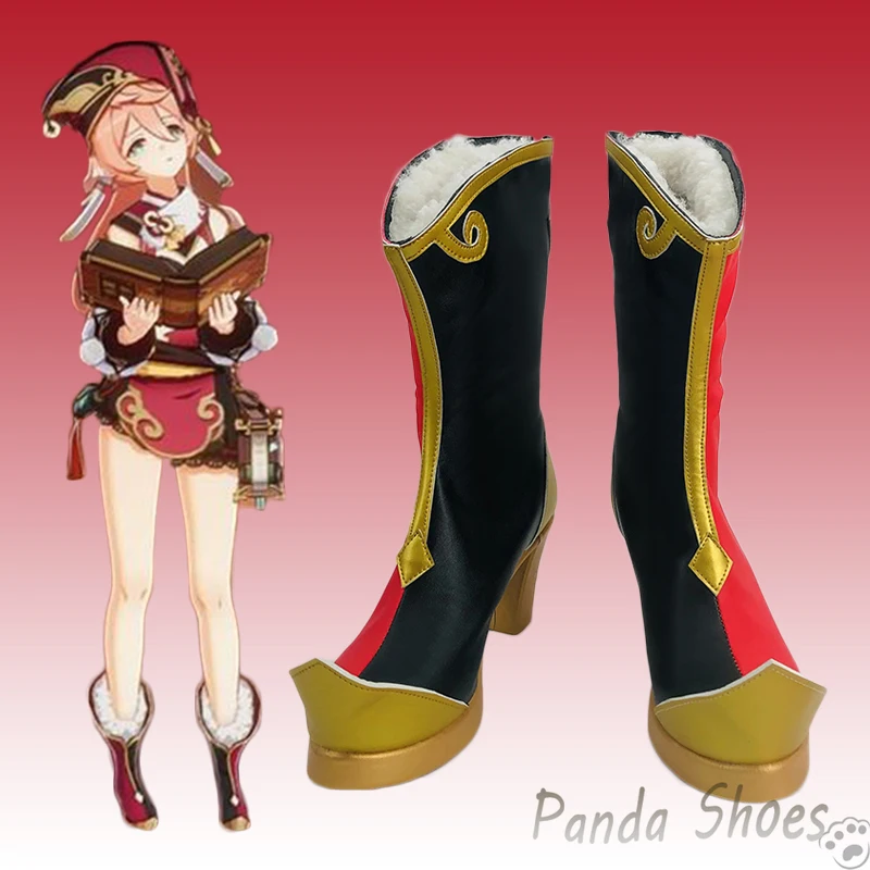 

Обувь для косплея Genshin Impact Yanfei Аниме игра Cos длинные сапоги Genshin Yan Fei косплей костюм реквизит обувь для Хэллоуина