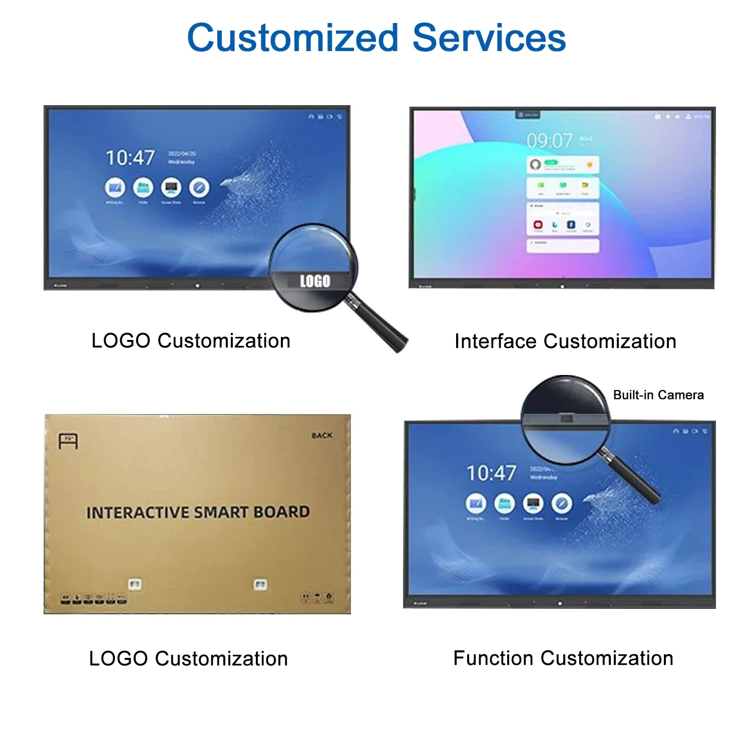 HUAYU 75-дюймовый 4K ЖК-дисплей Android Windows двойная система плоская панель инфракрасный