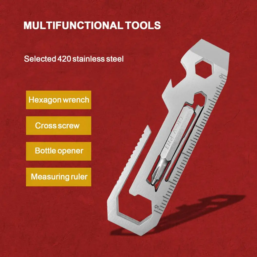 

Multifunctional Tool Stainless Steel Multi-purpose Tool Portable 7 in 1 Camping Tool Combination Crosshead Screwdriver