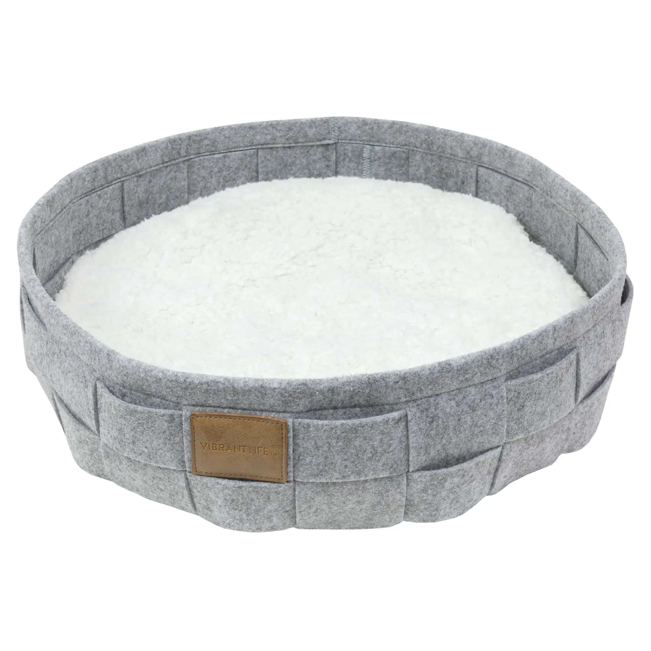 

Round Woven Felt Cat Bed, Washable Cushion, Cat Basket, Small Animal Bed