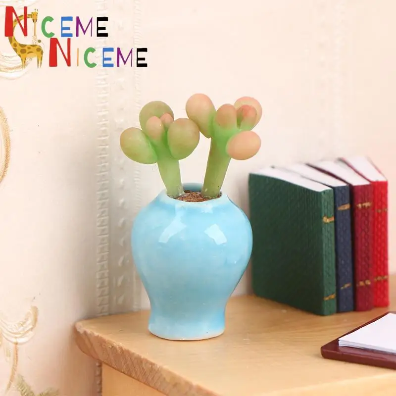 

1:12 миниатюрный кукольный домик в горшке, искусственное украшение, модель, сад, аксессуары для кукольного домика