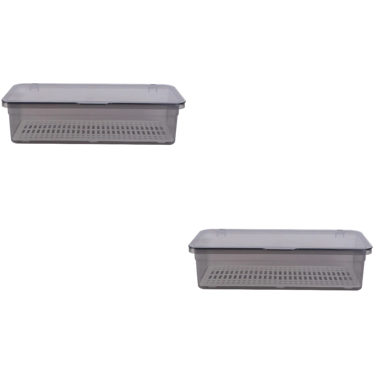 

2x Chopsticks Drain Storage Box Chopsticks Case Utensil Storage Container Covered Silverware Tray Cutlery Organizer with Lid