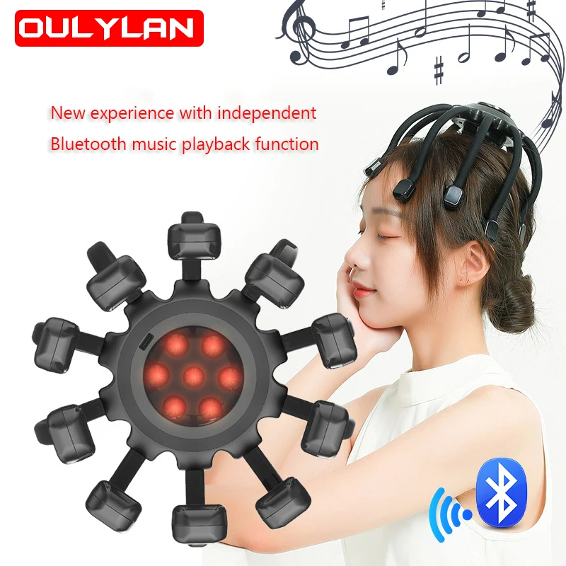 

Oulylan Electric Octopus Claw Scalp Massager Stress Relief Therapeutic Head Scratcher Hair Stimulation Head Massager Health