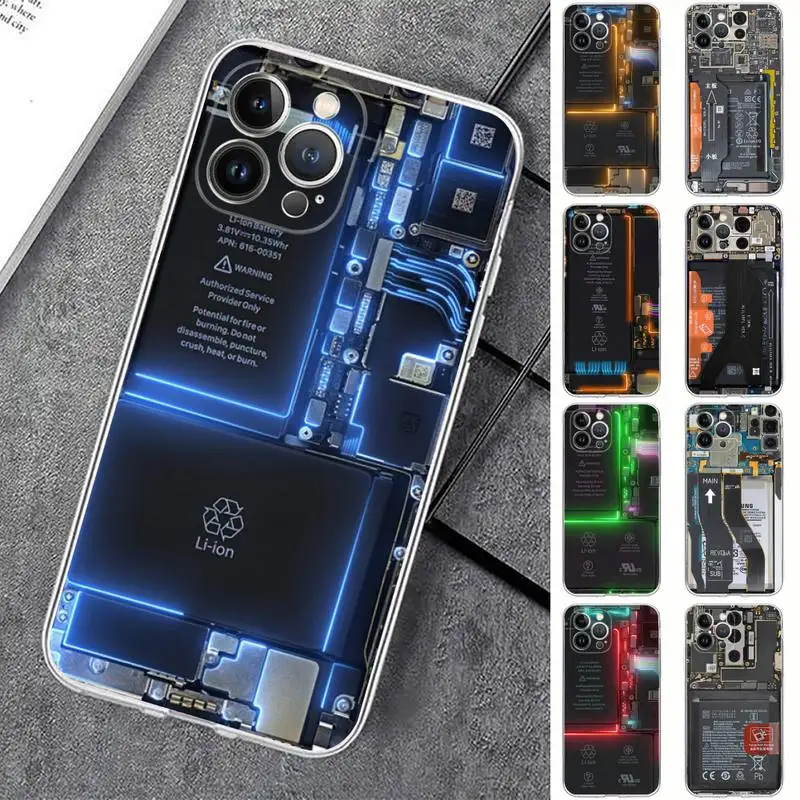 

Internal Circuit Board Phone Case For iPhone 14 13 12 Mini 11 Pro XS Max X XR SE 6 7 8 Plus Soft Silicone Cover