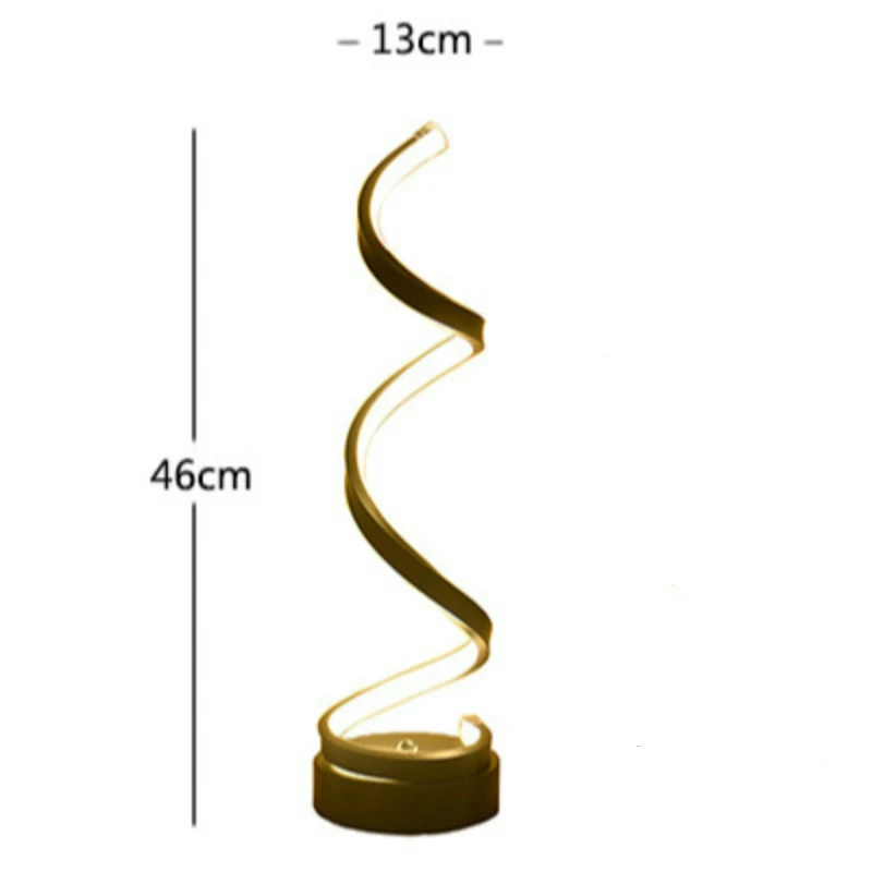 Европейский современный простой алюминиевый ночник на спирали декоративный