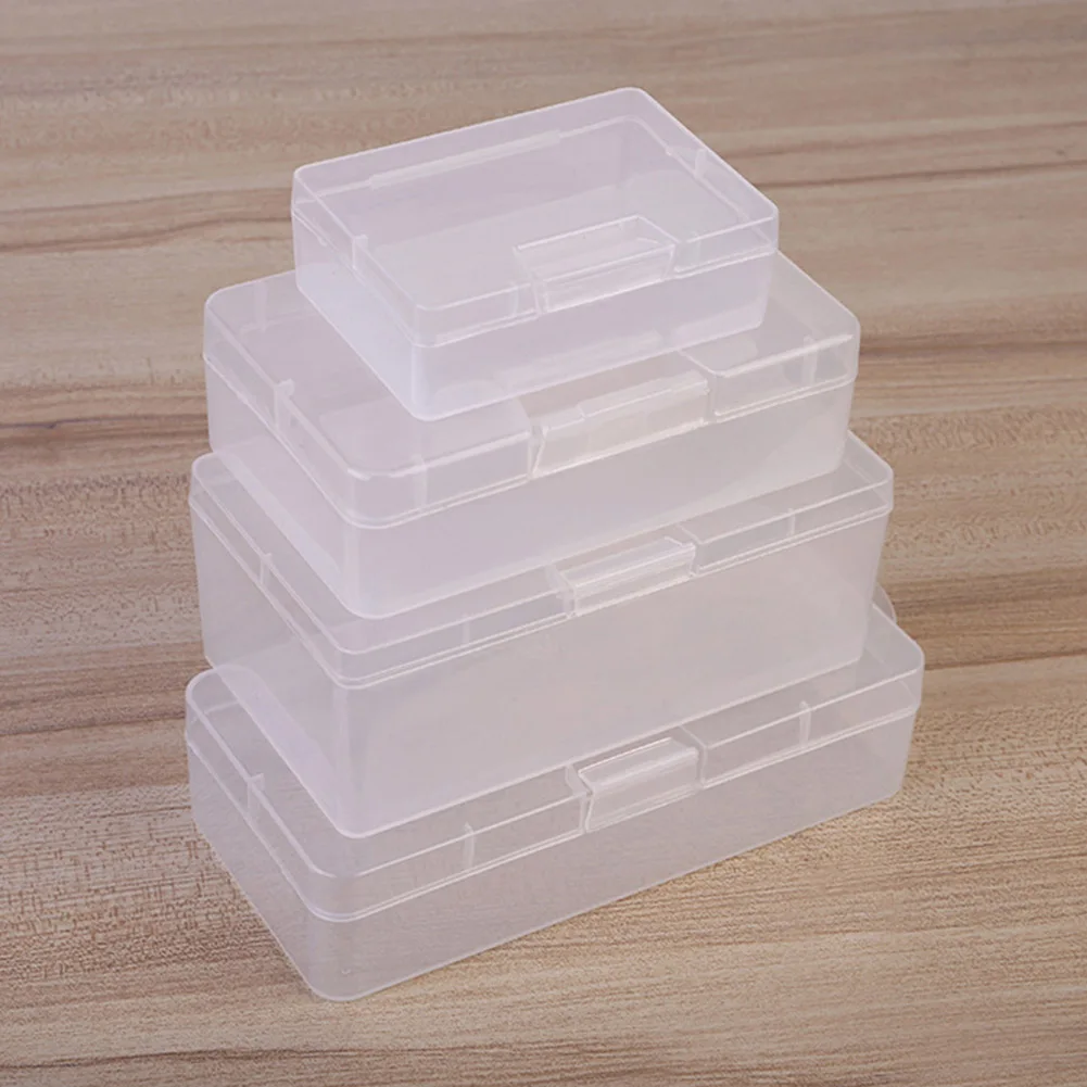 

Transparent Plastic Cosmetics Hardware Parts Jewelry Storage Case Container Packaging Box For Earrings Rings Box Holder Case