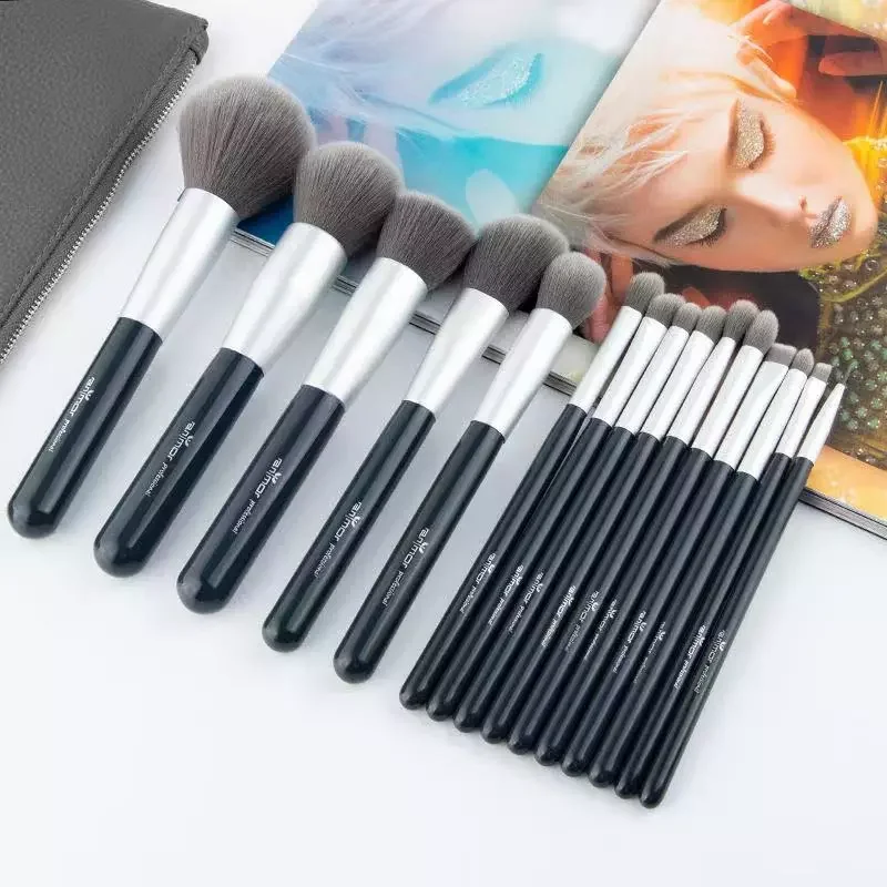 

NEW2023 15PCS/SET Makeup Brushes Set Gray Brushes Foundation&Powder&Blush Fiber Brushes Face Lip Eyeshadow Brushes Beaut