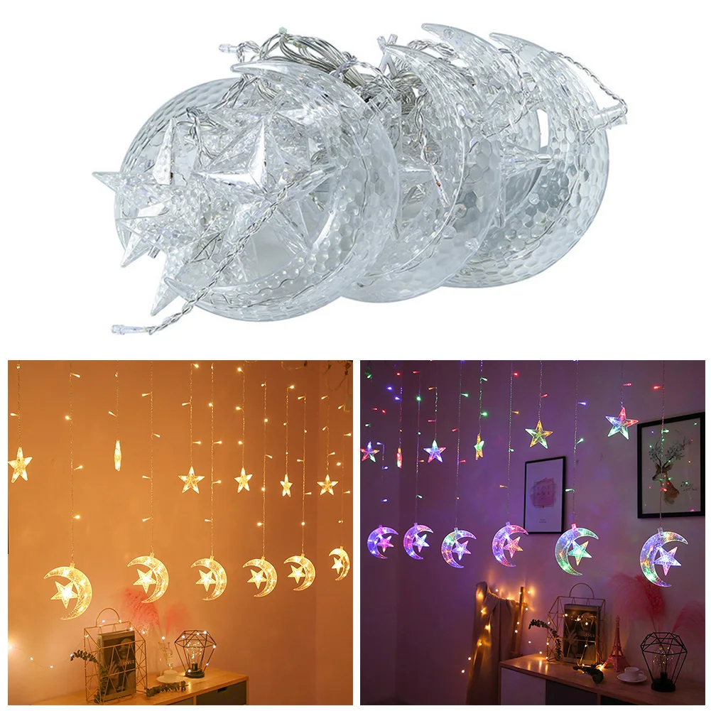 

Ramadan Decoration String Light LED Star Moon Banner Lights Fairy String Light Curtain Garlands Lights Mubarak Decor For Home