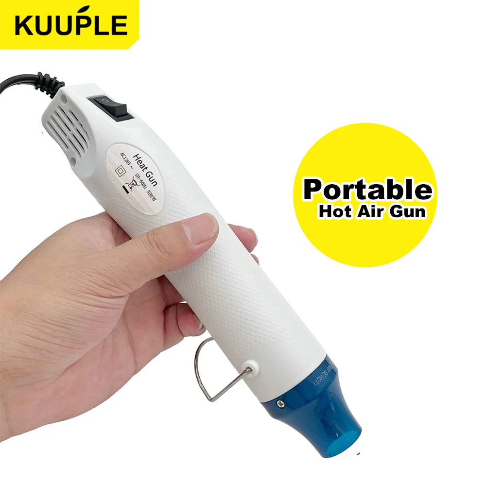 300W Portable Heat Gun for DIY Craft Embossing, Shrink Wrapping PVC, Drying Paint, Clay, Rubber Stamp