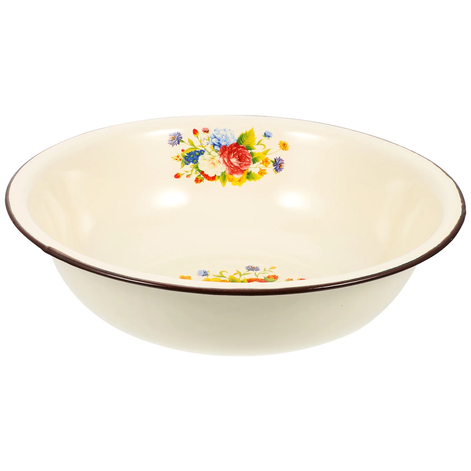 

Bowl Enamel Basin Bowls Mixing Enamelware Wash Vintage Washing Serving Soup Fruit Kitchen Salad Large Camping Retro Enameled