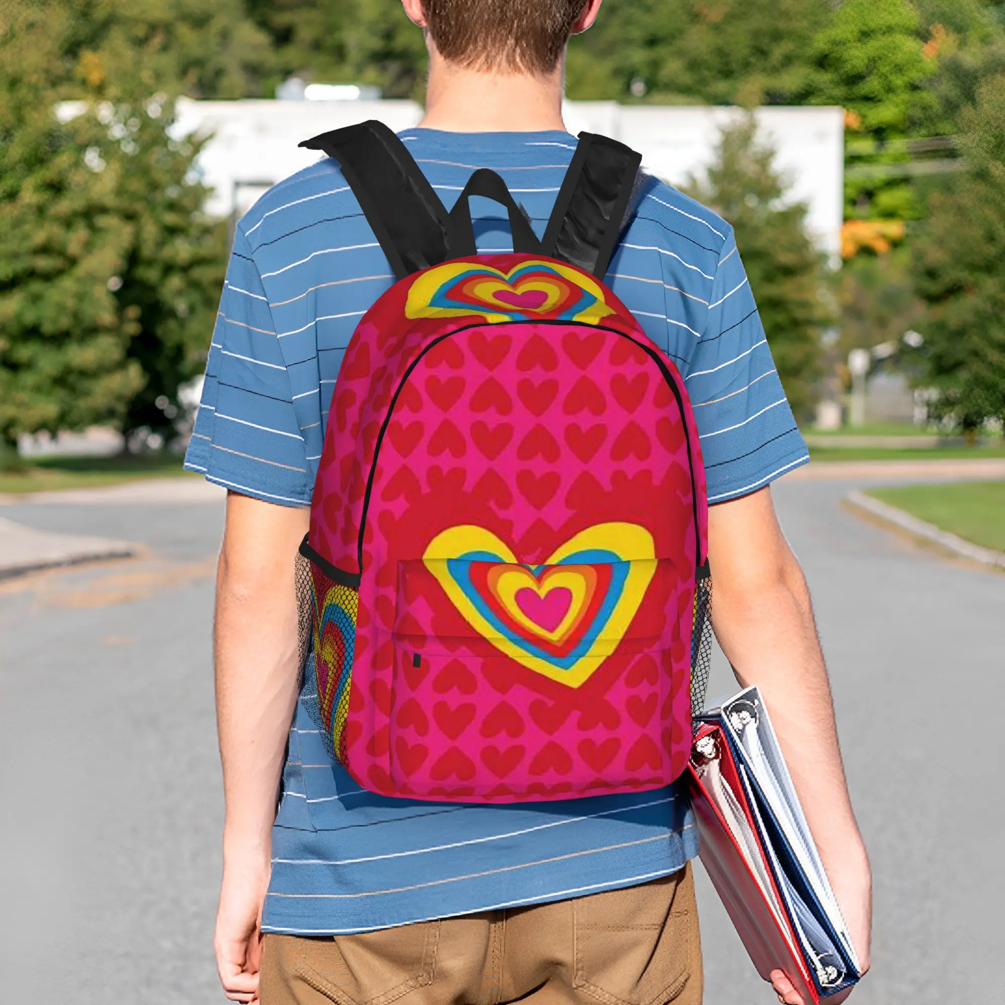 Фото Рюкзак Agatha Ruiz-De La-Prada с узором, хит продаж, вместительный, для мальчиков и девочек, школьный ранец, сумка через плечо для мужчин и женщин №5
