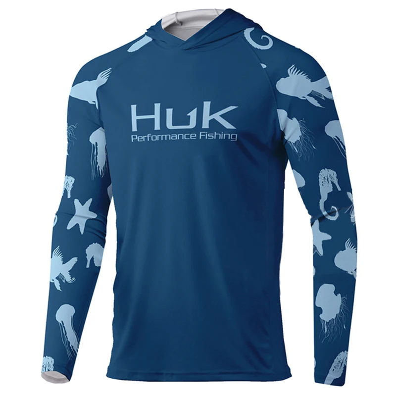 

HUK 2023 new product summer men's long-sleeved outdoor sports fishing clothing long top comfortable breathable moisture absorben