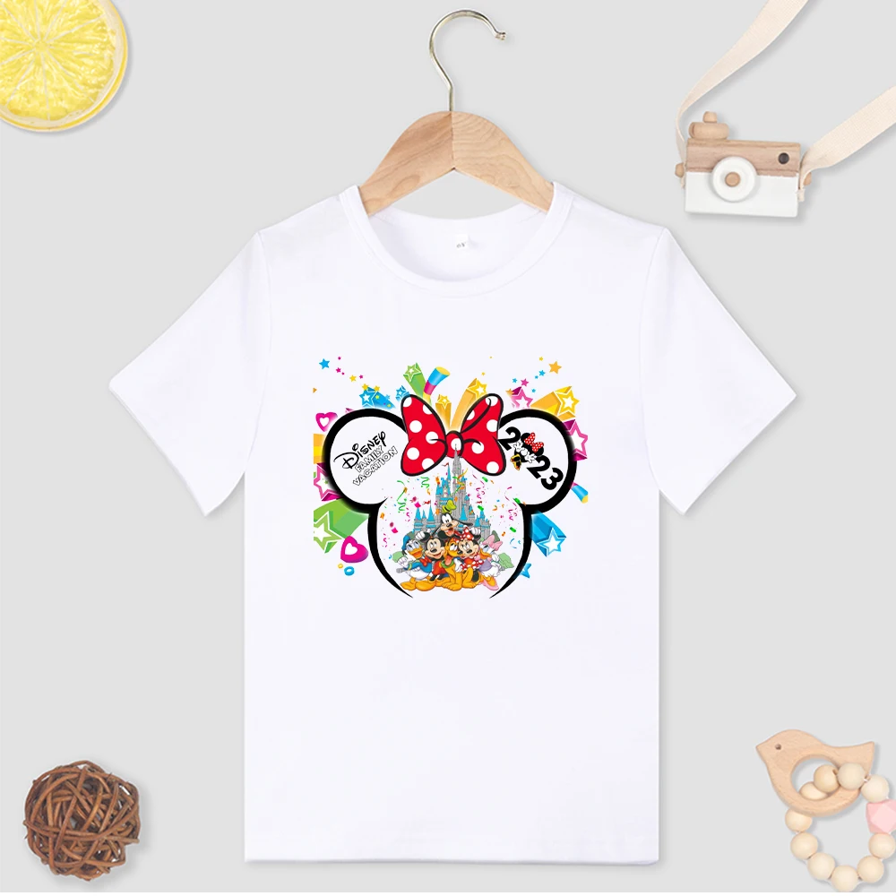 

Новинка, футболка Минни Маус, Детский милый топ, Мультяшные Графические футболки, забавная футболка в стиле Харадзюку, модная детская футболка для девочек