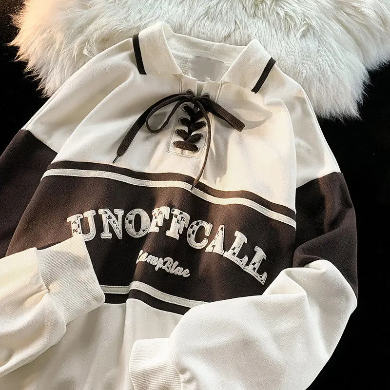 

Lady Design Polo Shirt Sweater Women Spring and Autumn Thin Section Couple College Wind Top