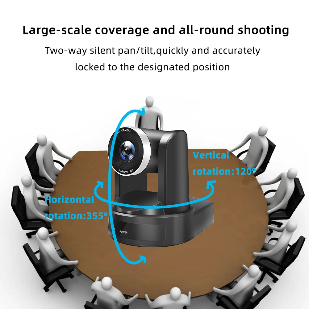 Конференц-камера PTZ-видео 1080P/30 кадров в секунду 10-кратный зум USB-выходы с