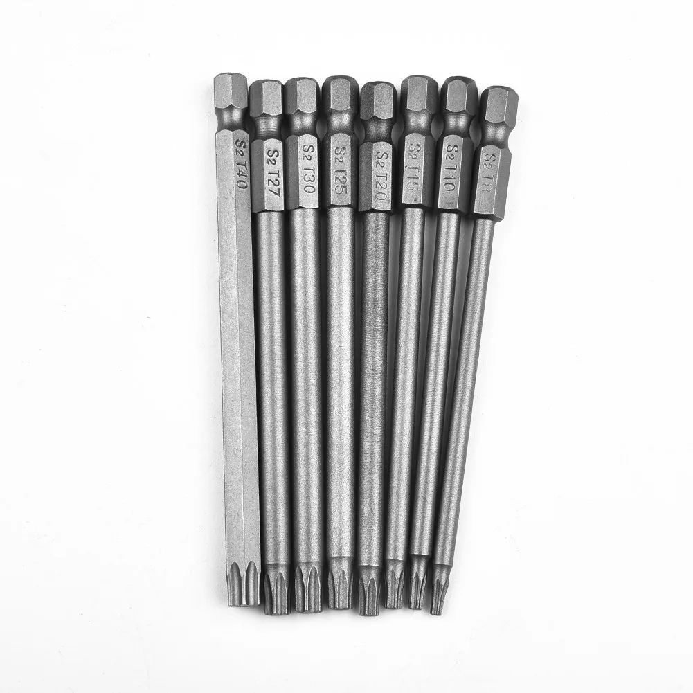 1PC 100mm Magnetic Torx Screwdriver Bits Set Head T8 T10 T15 T20 T25 T27 T30 T40 Tamper Proof Security Drill Bit |