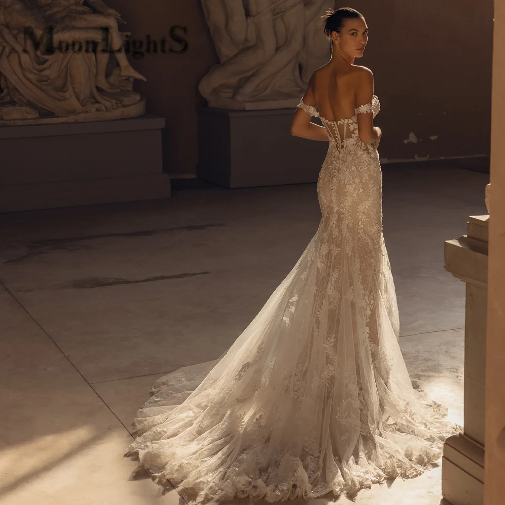 

MoonlightShadow роскошные сексуальные женские длинные платья с аппликацией милые романтические блестящие бриллианты индивидуальное свадебное платье