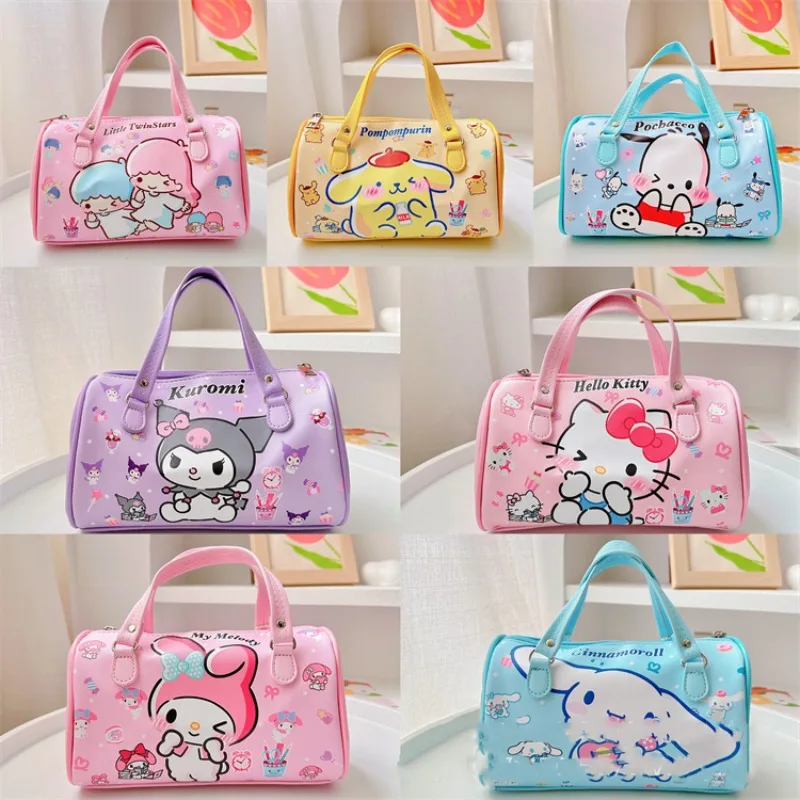 

Sanrio Hello Kitty Kuromi My Melody Crossbody Bag Cartoon Cute Fresh Sweet Transverse Cylinder Girly Print Go Out Shoulder Bag