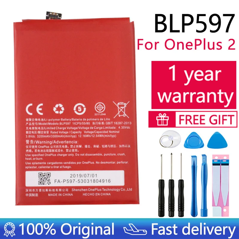 100% Original Replacement Battery For OnePlus 1 2 3 3T 5 5T 6 6T 7 Pro 7T Plus 8 8Pro Phone Batteries Tools Kits |