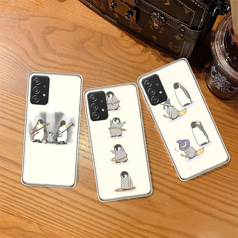 

Cute Lovely Penguin Soft TPU Phone Case For Galaxy A14 A71 A51 A41 A31 A21S A11 A01 A70 A50 A40 A30 A20E A10 Samsung A9 A8 A7 A6