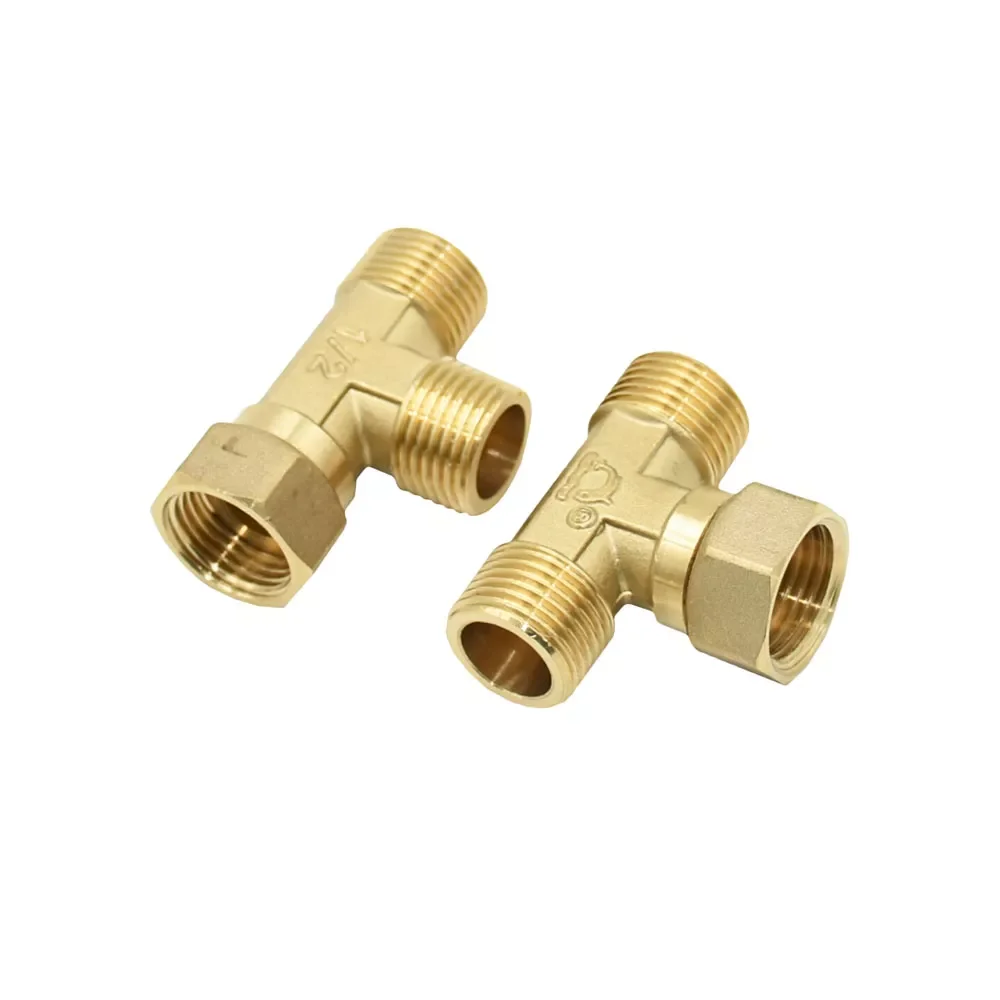 

NEW2022 Brass 1/2" Female to 1/2 Male Thread Tee Connector Water Splitter T-Type Plumbing Threaded 3-WAY Connector Fittings