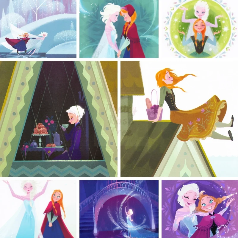 

DIY Disney Princess 5D Diamond Painting Frozen Elsa Anna Sister Square Art Embroidery Cartoon Home Decor Craft Kits