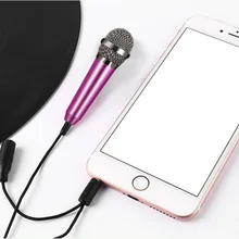 Mini Portable 3.5mm Stereo Studio Mic KTV Karaoke Mini Microphone for Smart Phone Laptop PC Desktop Handheld Audio Microphone 