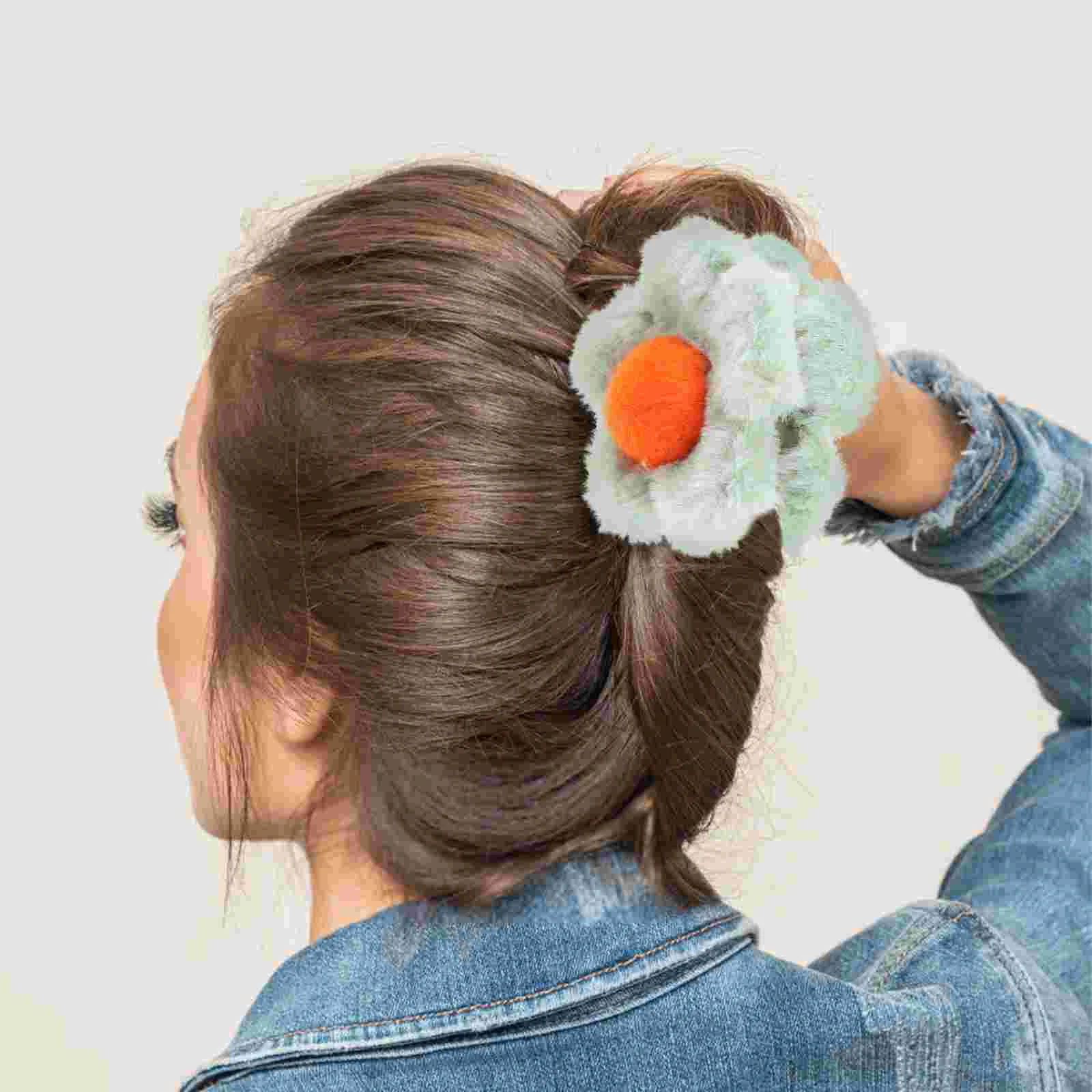 

Plush Flower Hair Clip Ins Claw Clips Barrettes 8 Cm Accessories Women Flowers Small Floral