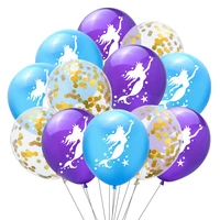 12pcs 12inch mermaid balloon set mix confetti balloons helium purple blue little mermaid birthday party decoration girl birthday