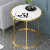 luxury sofa side table living room nordic small round coffeetable marble corner bedside mesita auxiliar furniture decoration