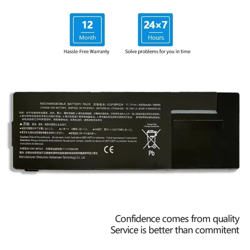Аккумулятор для ноутбука VGP-BPS24 SONY Vaio SA SB SC SD VPCSA VPCSD замена OEM Factory BPL24 BPSC24 4400 мАч