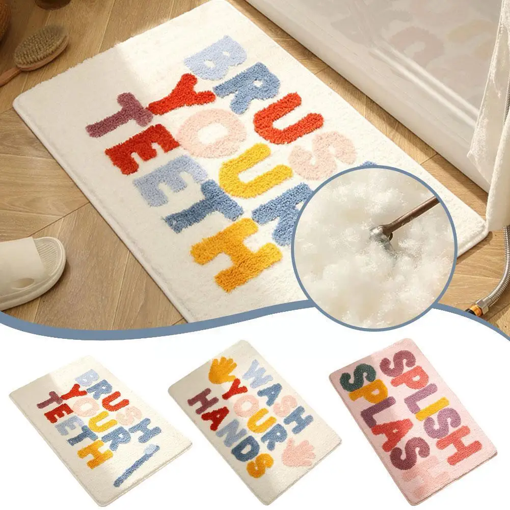 

Bathroom Absorbent Floor Mat Household Toilet Anti-slip Fleece Mat Bathtub Carpet Bathroom Floor Bath Shower Coral Rug In Q3e0