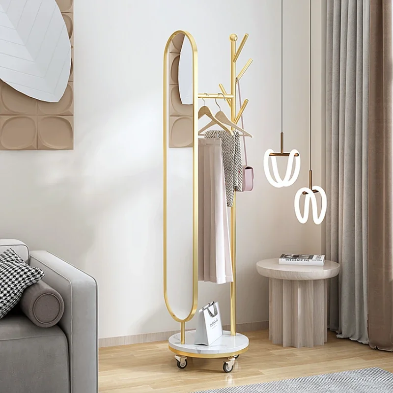 

dressing mirror, clothes and hat rack, one piece, movable, household bedroom, fitting mirror, multifunctional clothes hanger