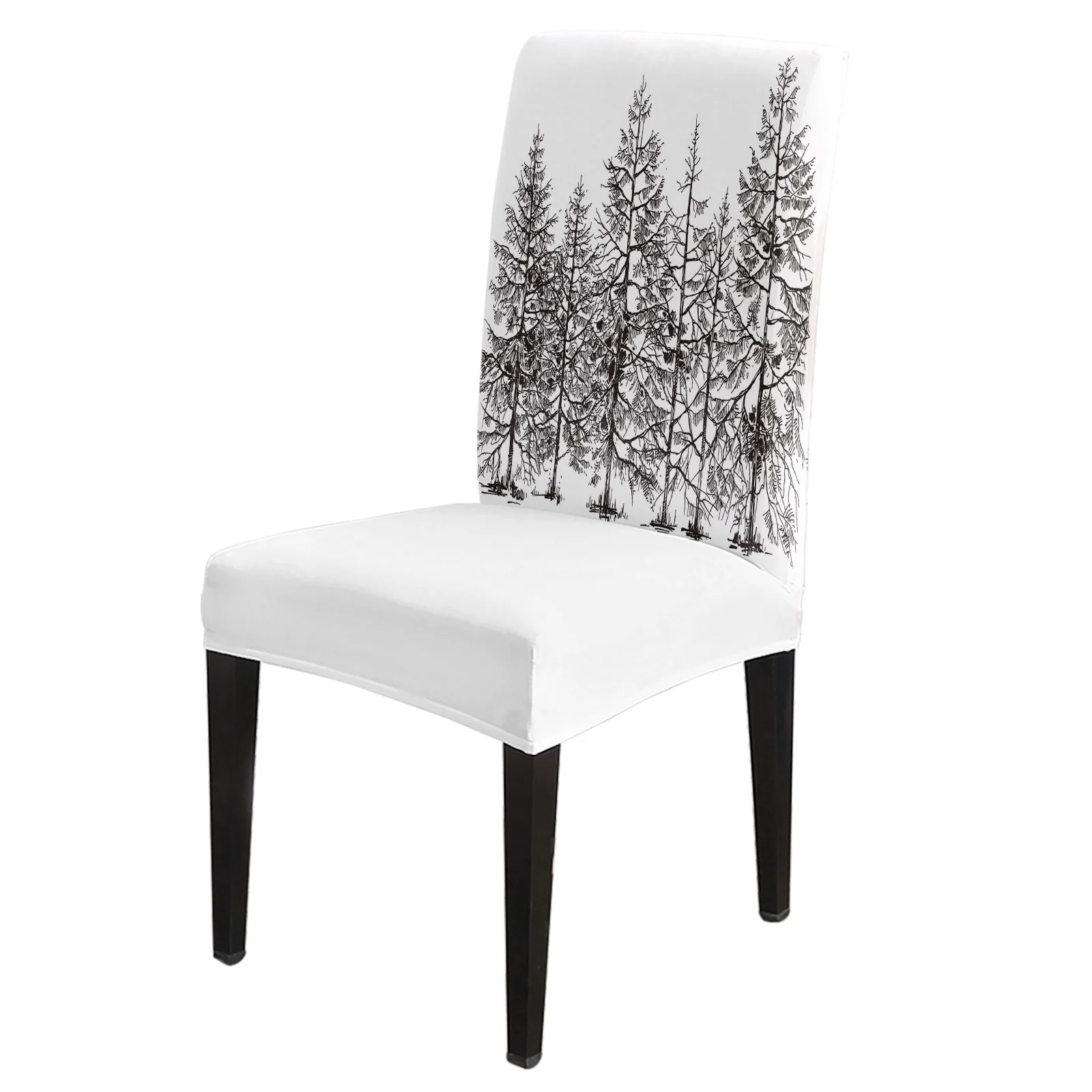 

Arbor Woods Black Painting Ecology Landscape Stretch Chair Cover Kitchen Dinning Chair Seat Cover Christmas Chair Covers