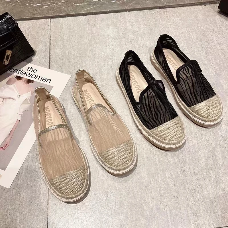 

Легкие удобные сетчатые туфли на платформе, плоская подошва, Средний Носок, Удобная нескользящая, модная обувь на низком каблуке