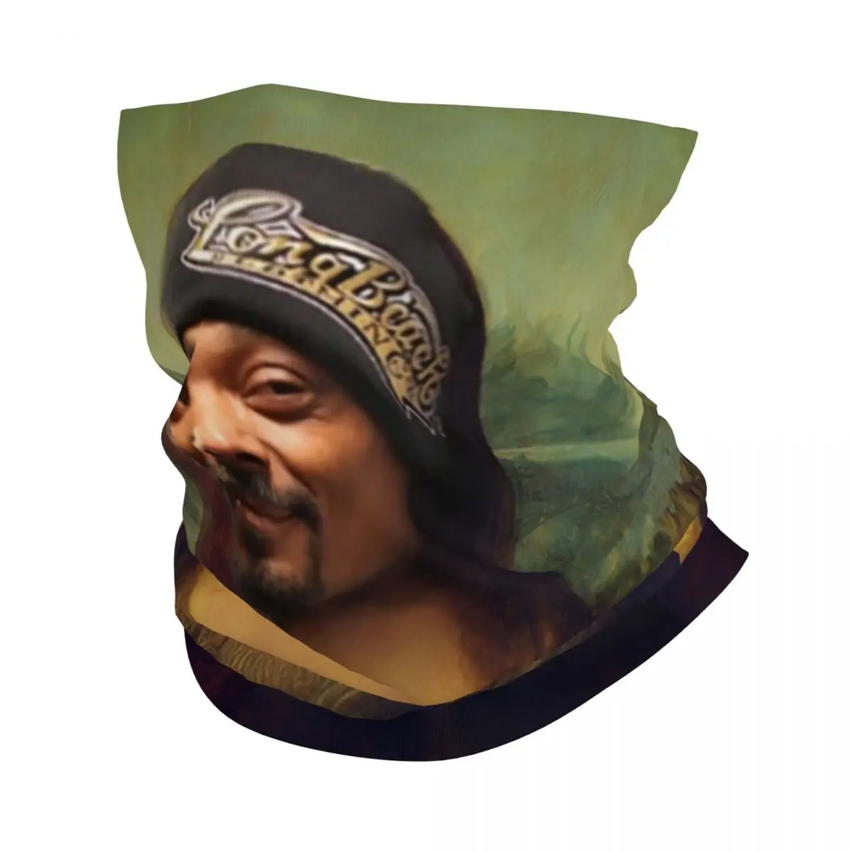 

Snoop Dogg Mona Lisa Winter Headband Neck Warmer Men Women Hiking Cycling Tube Scarf Music Rapper Face Bandana Gaiter