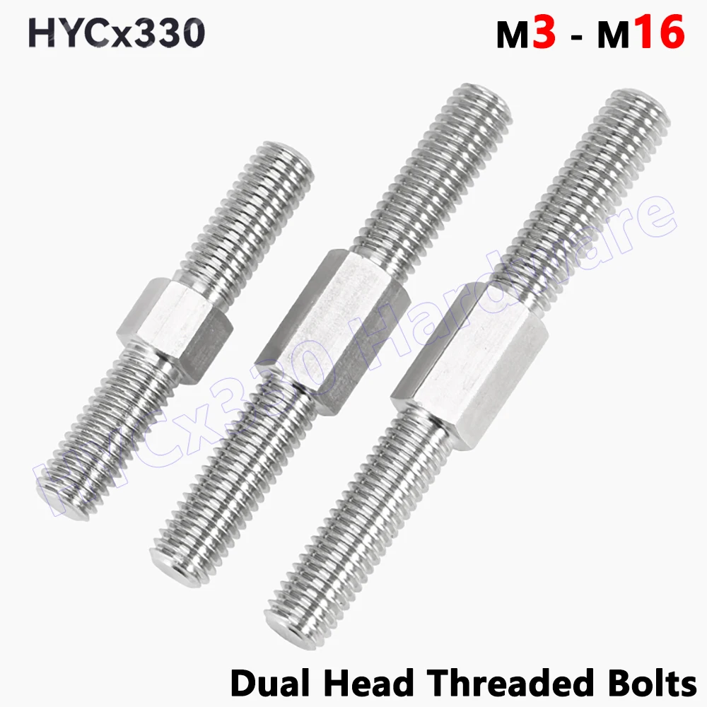 M3-M16 Śruby ze stali nierdzewnej 304 dwugłowicowy pręt gwintowany Lewy i prawy Śruba pręta z gwintem dodatnim/ujemnym