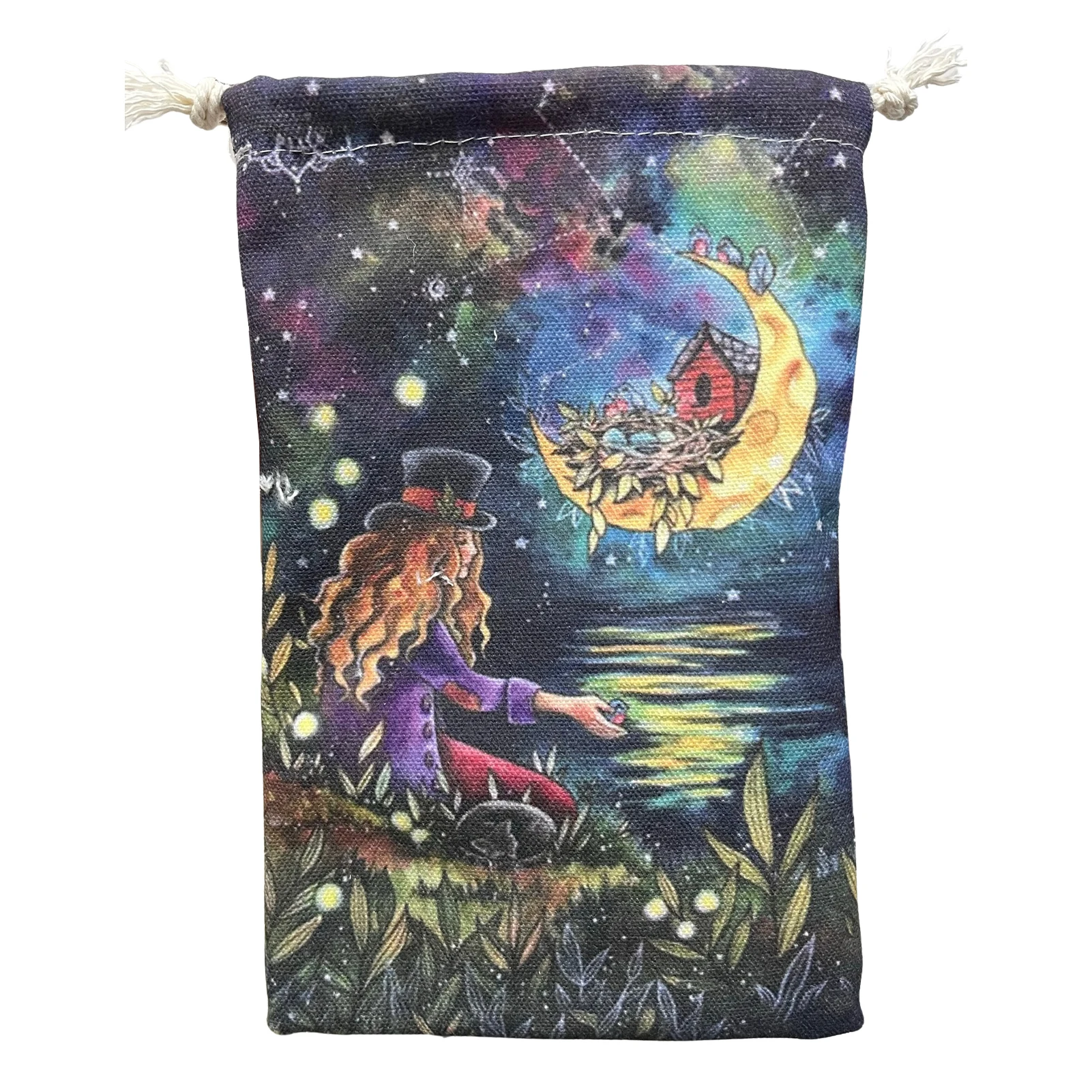 

Сумка для хранения карт Tarot, сумка на шнурке с принтом, конфетного размера