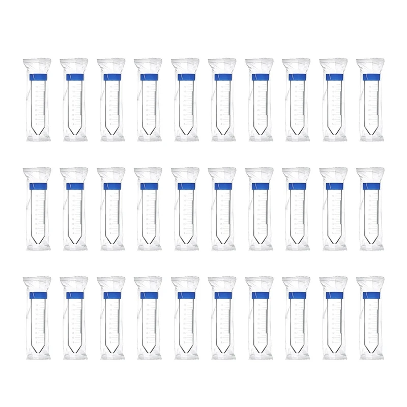 

Lab Centrifuge Tubes 50ML 30PCS Conical Plastic Test Tubes With Lids Lndividually Wrapped Sterile Laboratory Test Tube