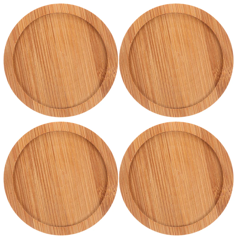 

4 Pcs Household Products Coasters Table Home Coffee Anti-skid Cup Mats Bowl Bamboo Pads Protective Tumbler