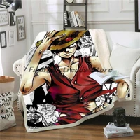 anime one piece 3d printing plush fleece blanket adult fashion quilts home office washable duvet casual kids sherpa blanket 014