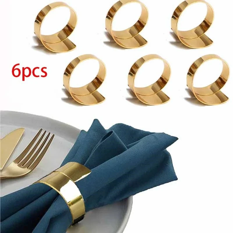 

1/6pcs Alloy Metal Napkin Ring For Wedding Table Decoration Napkin Holder Servilletero Wedding Towel Rings Dinner Table Decor