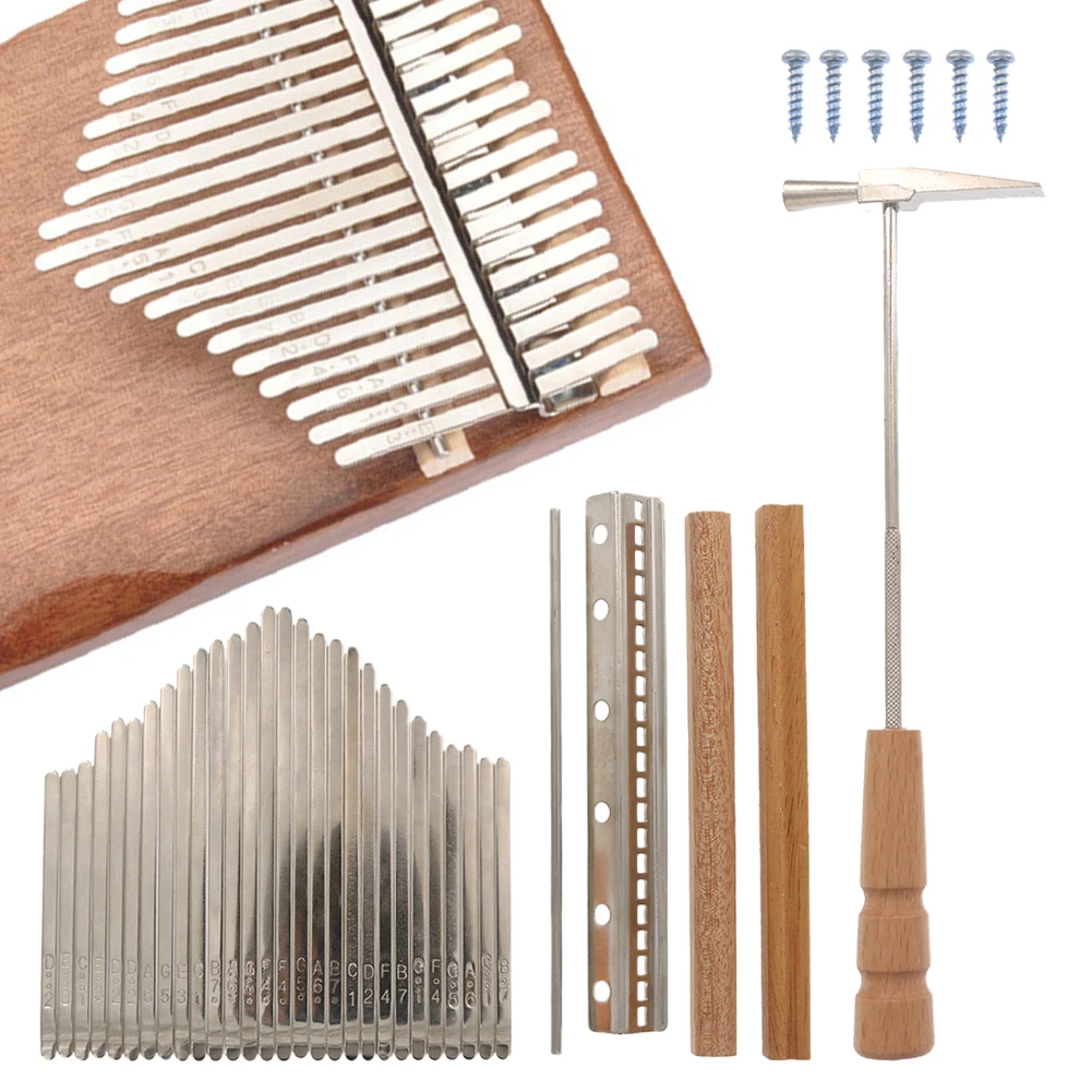 

21 Keys Kalimba DIY Replacement Parts With Keys Bridge Tuning Hammer Accessories High Quality Easy To Install Instruments Part